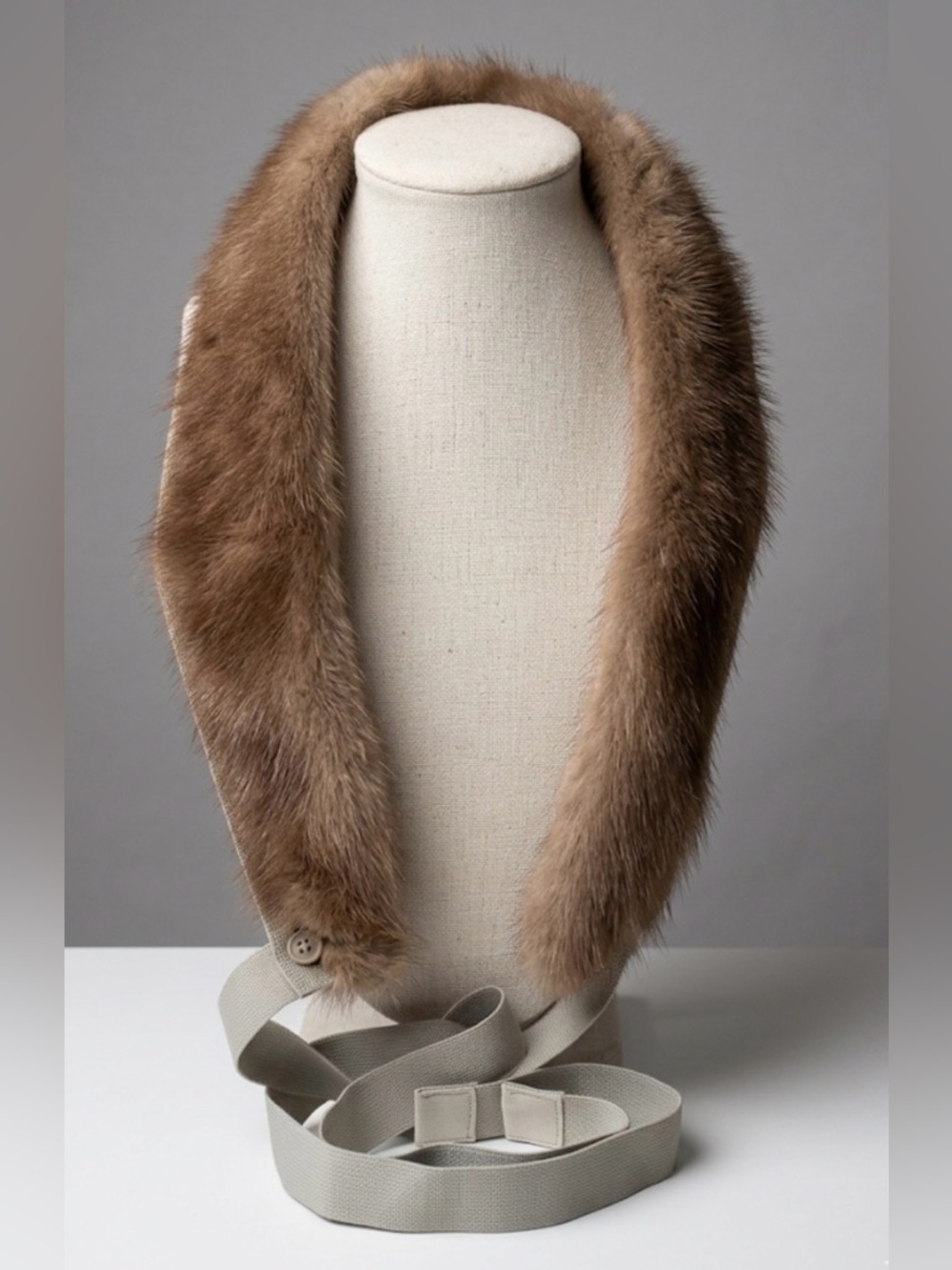 'S Max Mara Real Mink Fur Collar Beige Tan Natural Button Asbuurg SOFT NWT $545